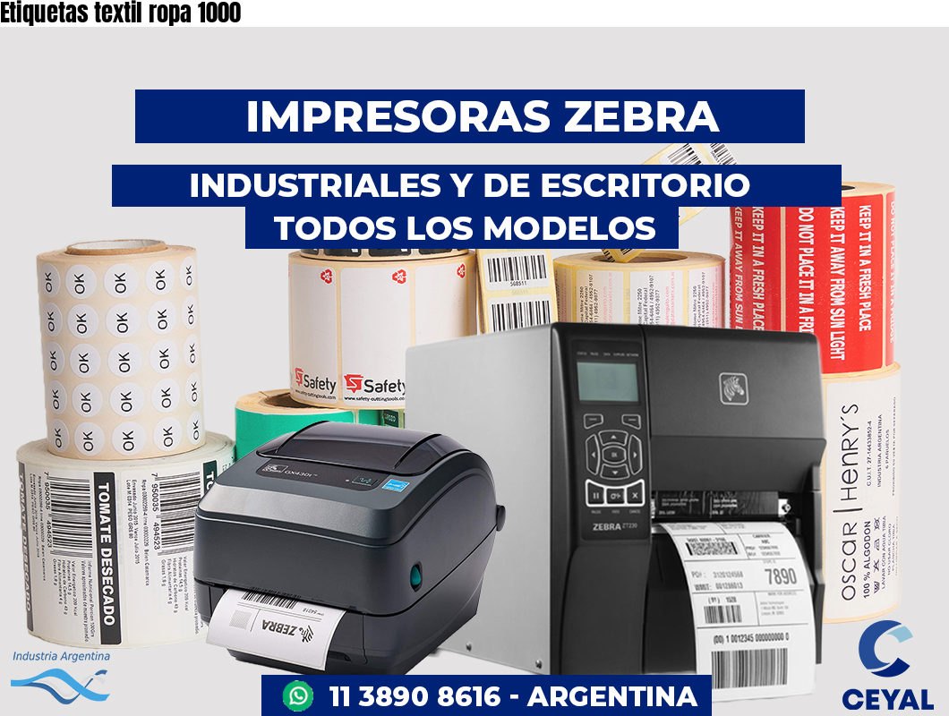 Etiquetas textil ropa 1000