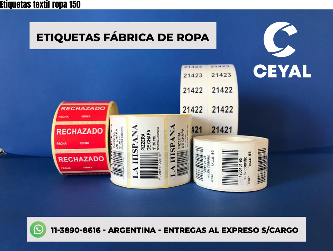 Etiquetas textil ropa 150