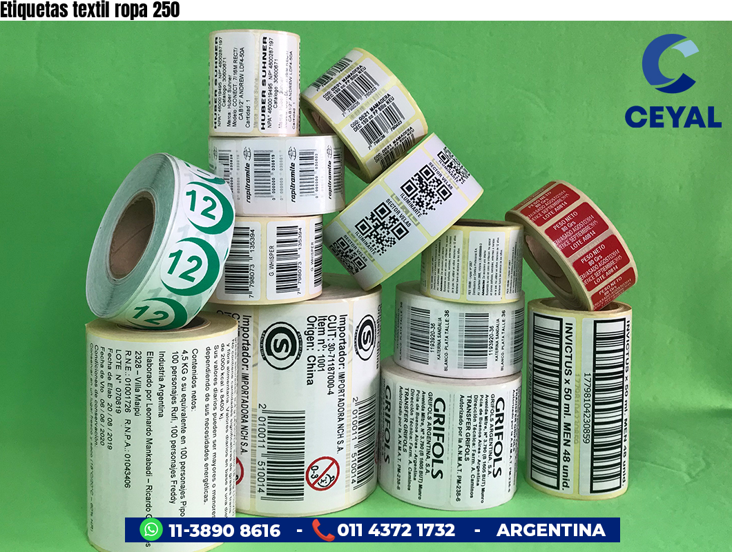 Etiquetas textil ropa 250