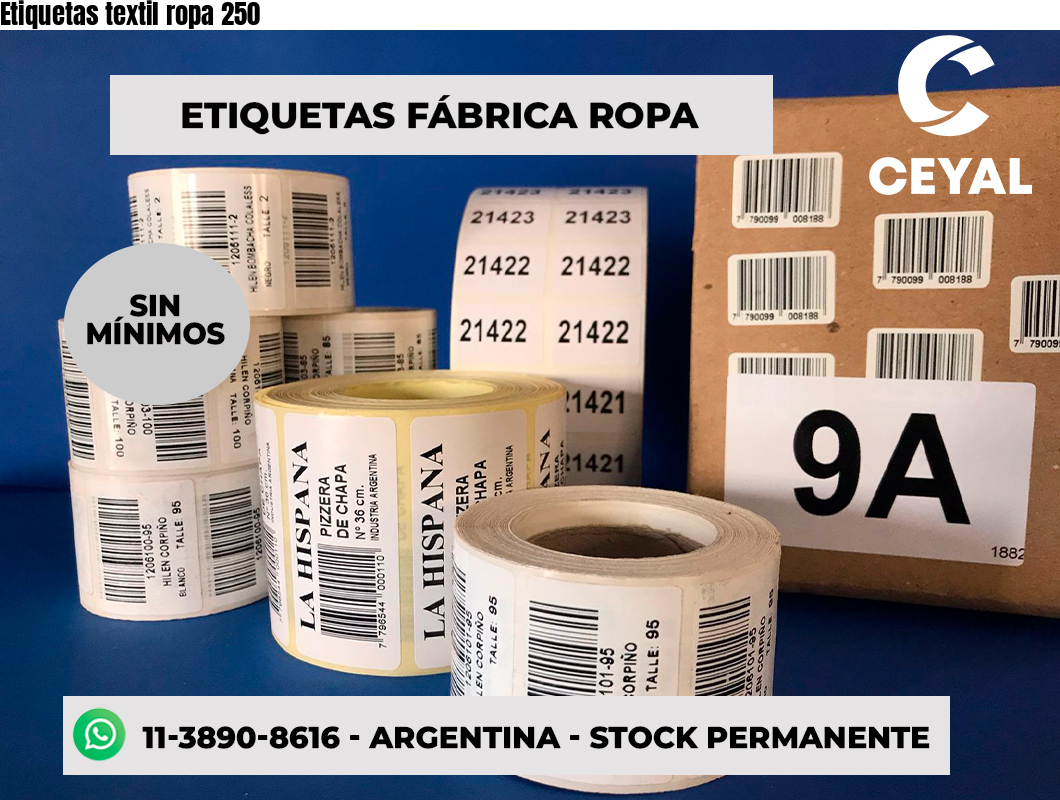 Etiquetas textil ropa 250