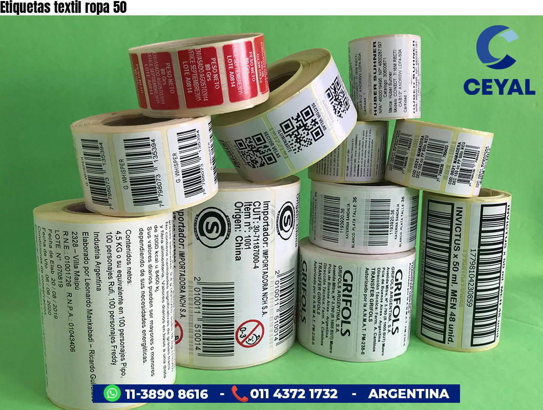 Etiquetas textil ropa 50
