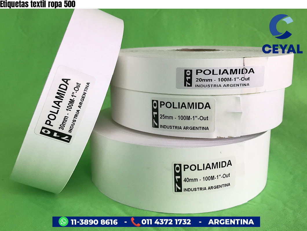 Etiquetas textil ropa 500