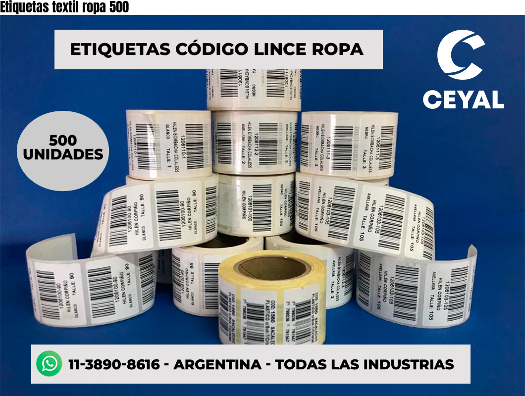 Etiquetas textil ropa 500