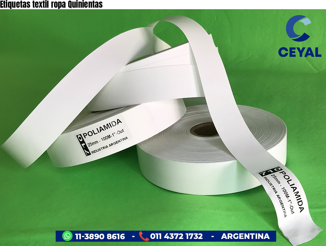 Etiquetas textil ropa Quinientas
