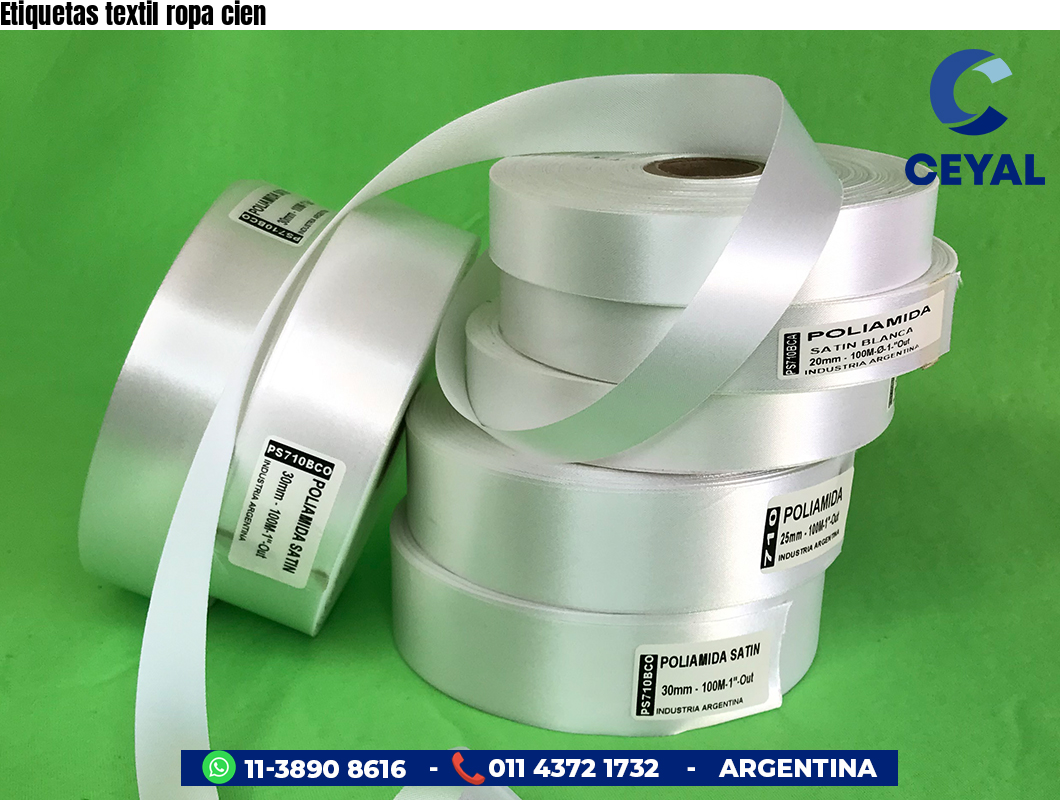 Etiquetas textil ropa cien