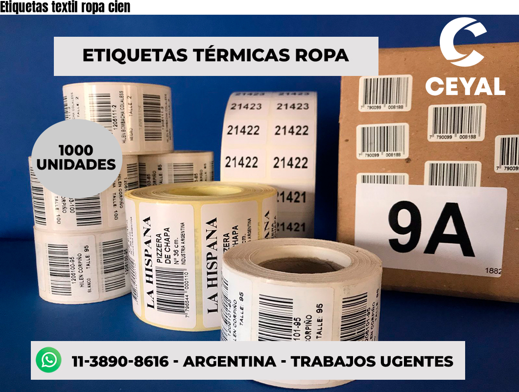 Etiquetas textil ropa cien