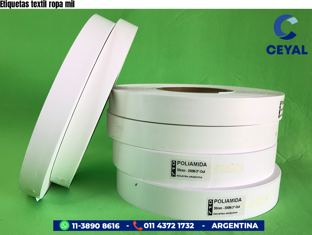 Etiquetas textil ropa mil