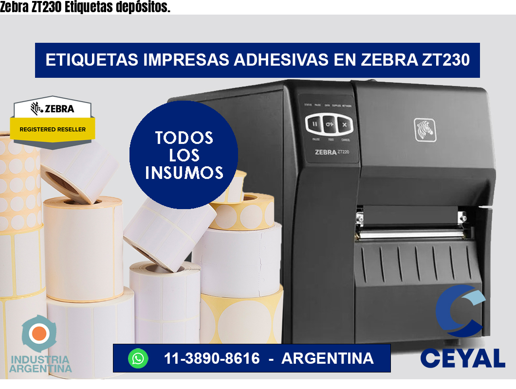 Zebra ZT230 Etiquetas depósitos.