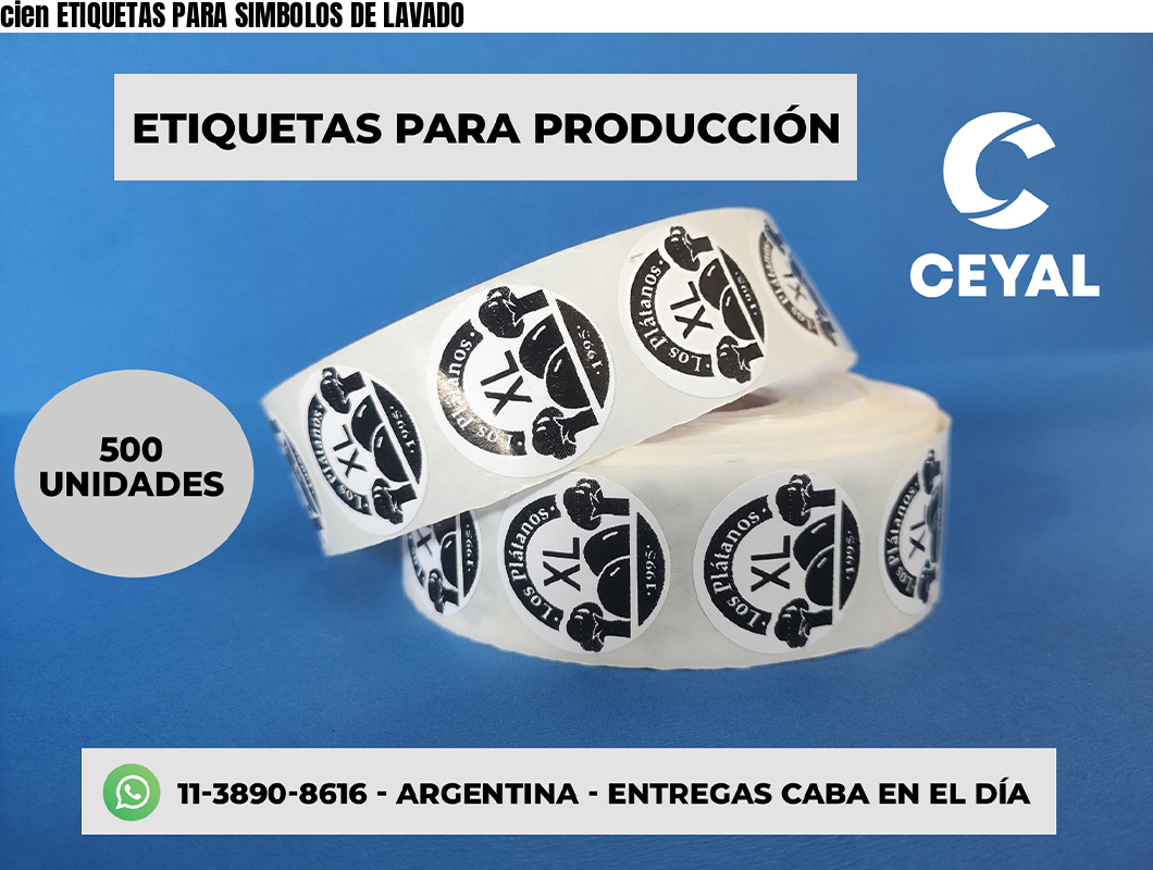 cien ETIQUETAS PARA SIMBOLOS DE LAVADO