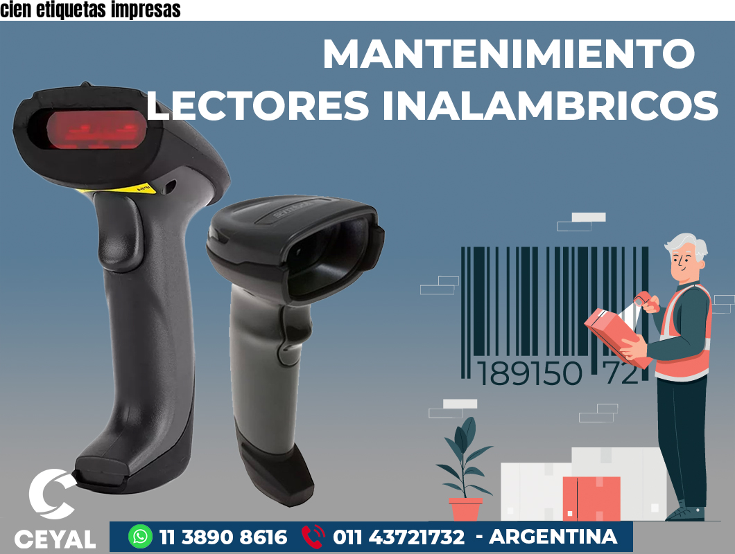 cien etiquetas impresas