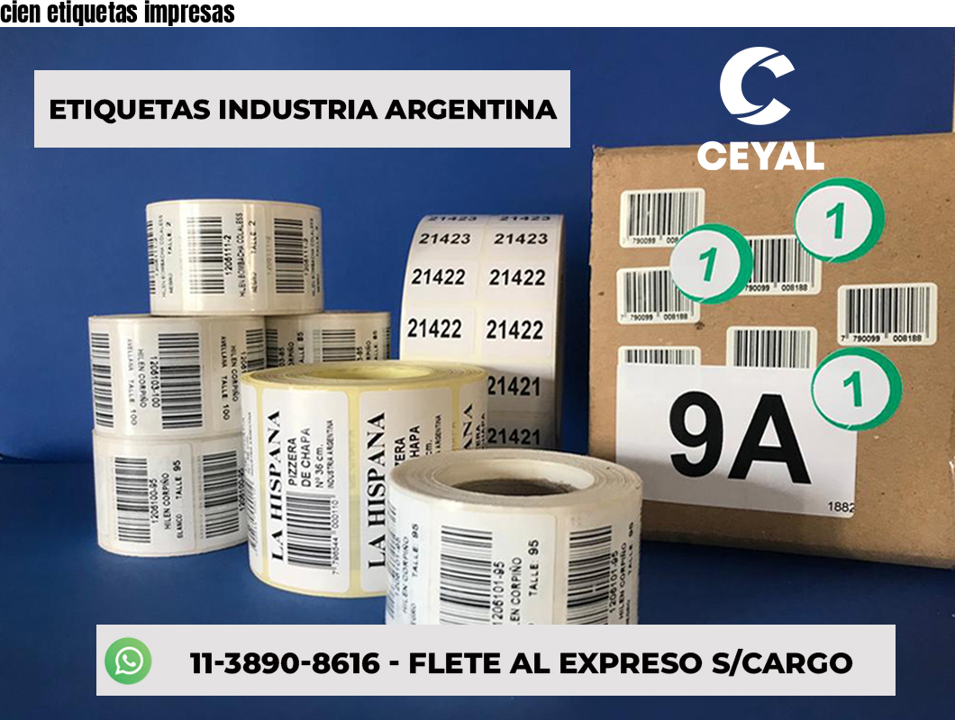 cien etiquetas impresas