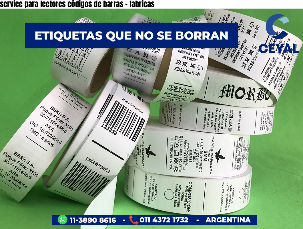 service para lectores códigos de barras - fabricas