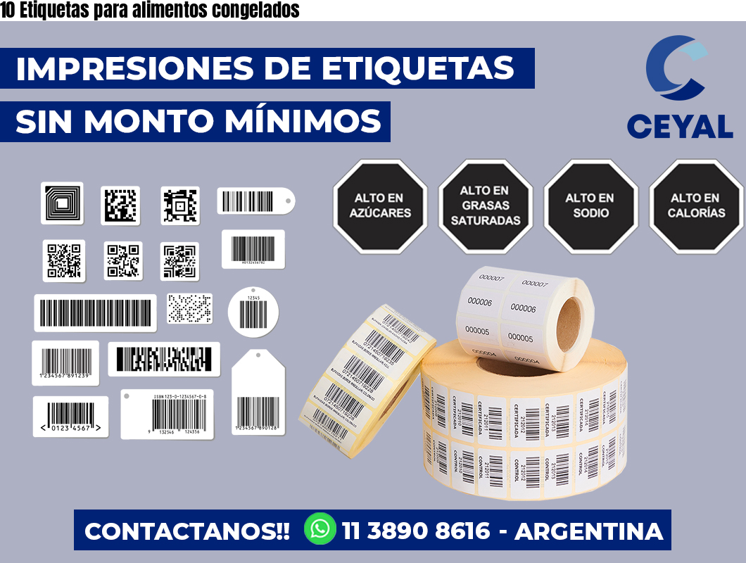 10 Etiquetas para alimentos congelados