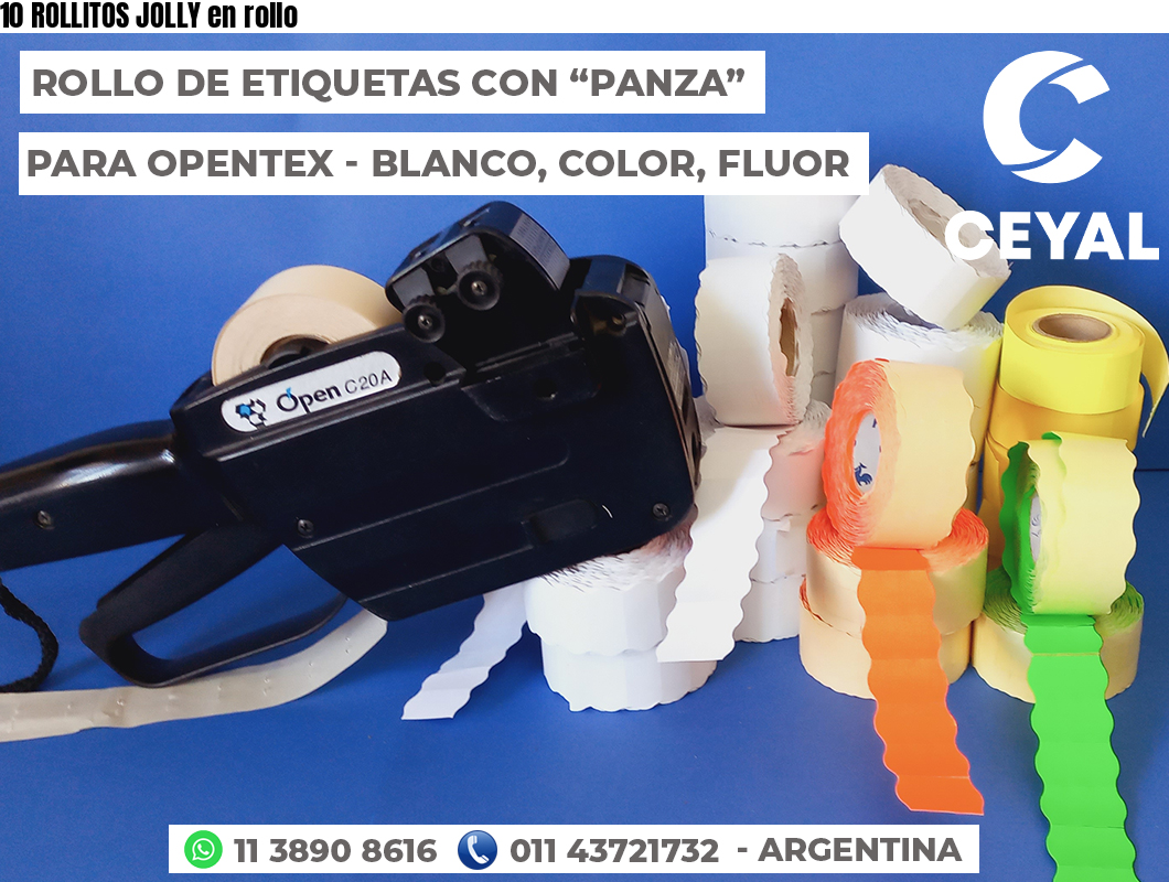 10 ROLLITOS JOLLY en rollo