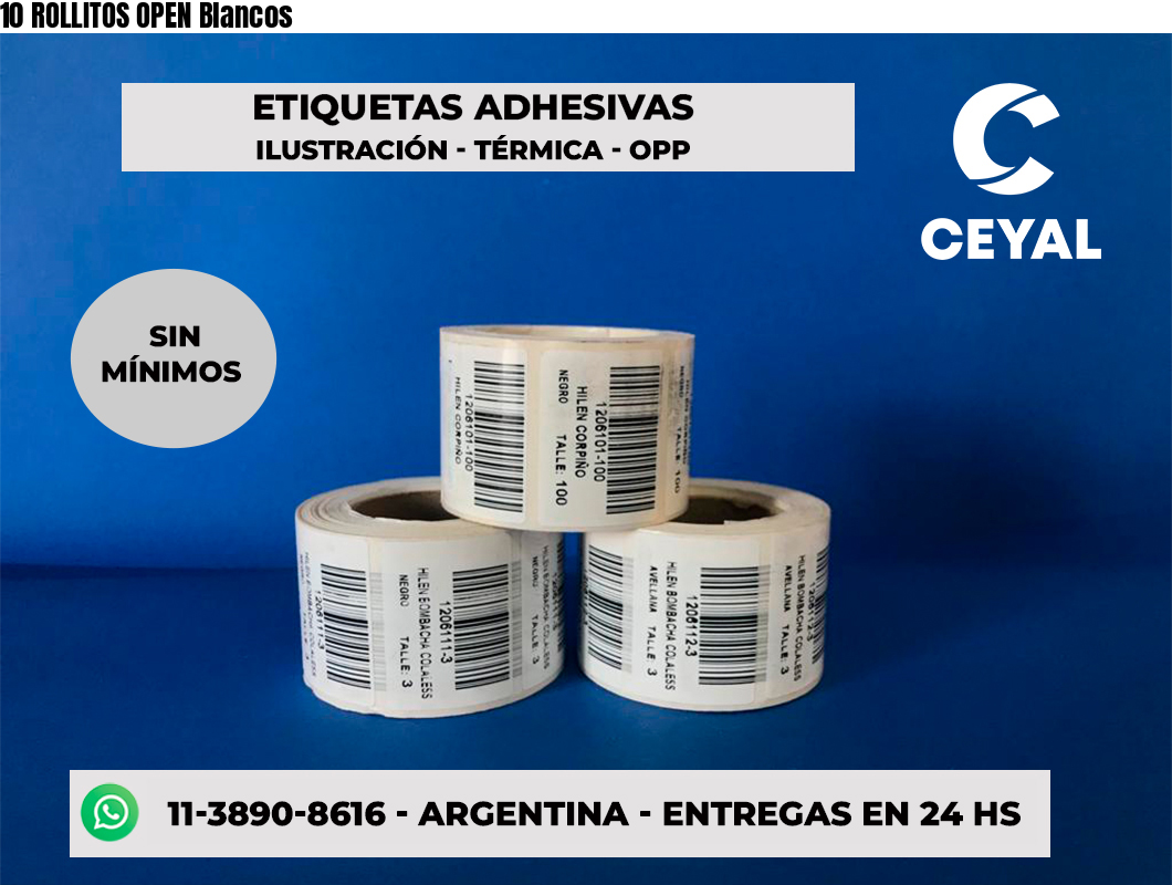 10 ROLLITOS OPEN Blancos