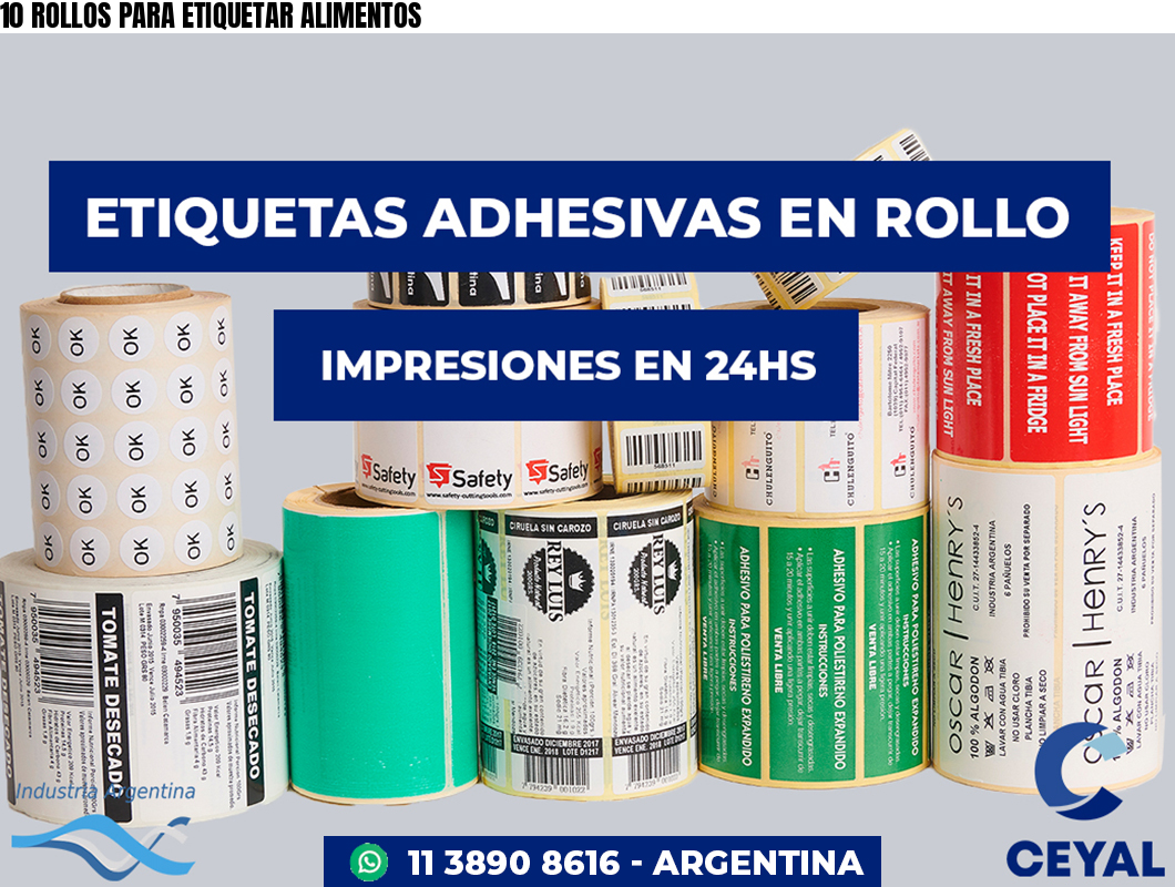 10 ROLLOS PARA ETIQUETAR ALIMENTOS