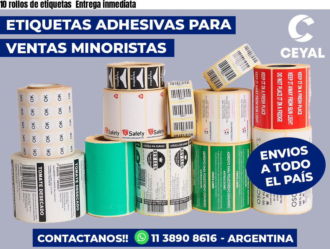 10 rollos de etiquetas  Entrega inmediata