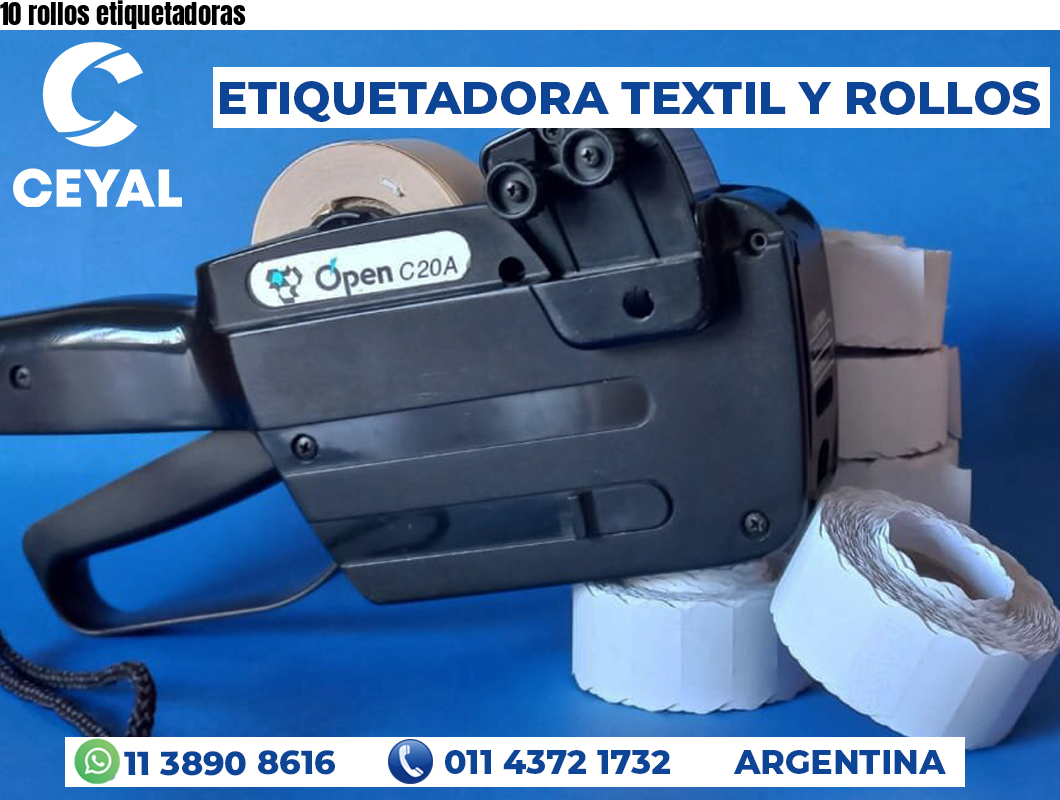 10 rollos etiquetadoras