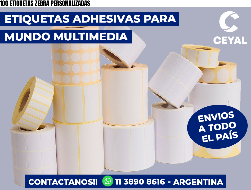 100 ETIQUETAS ZEBRA PERSONALIZADAS