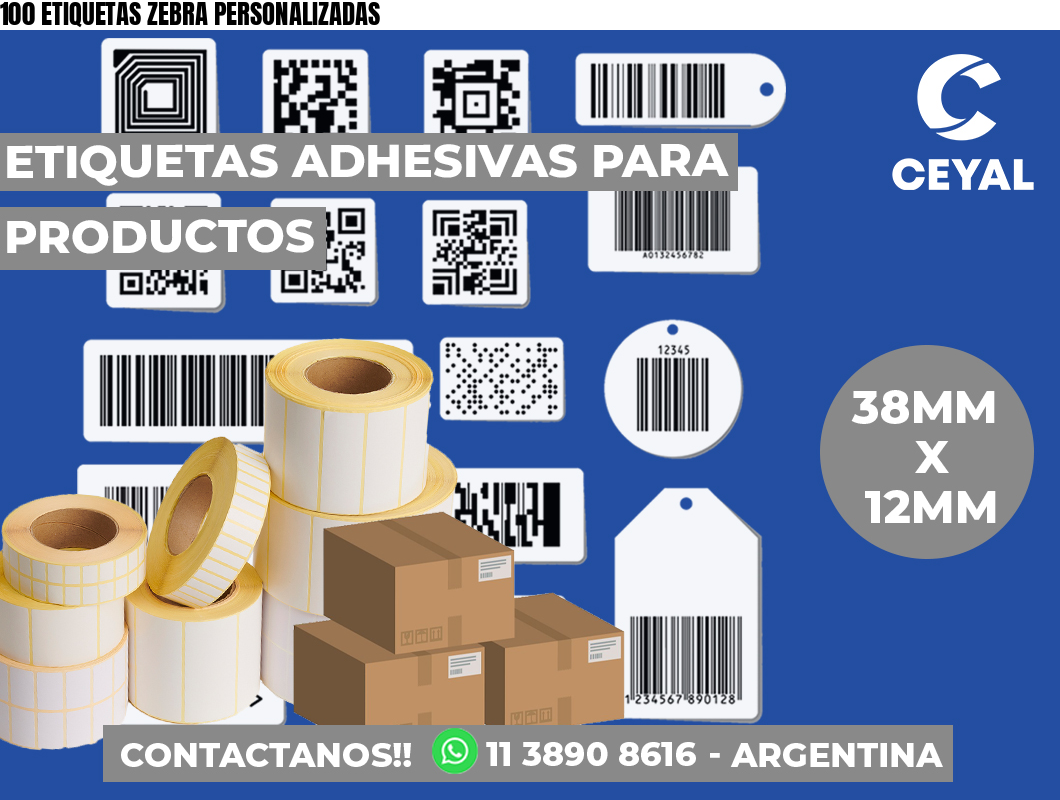 100 ETIQUETAS ZEBRA PERSONALIZADAS