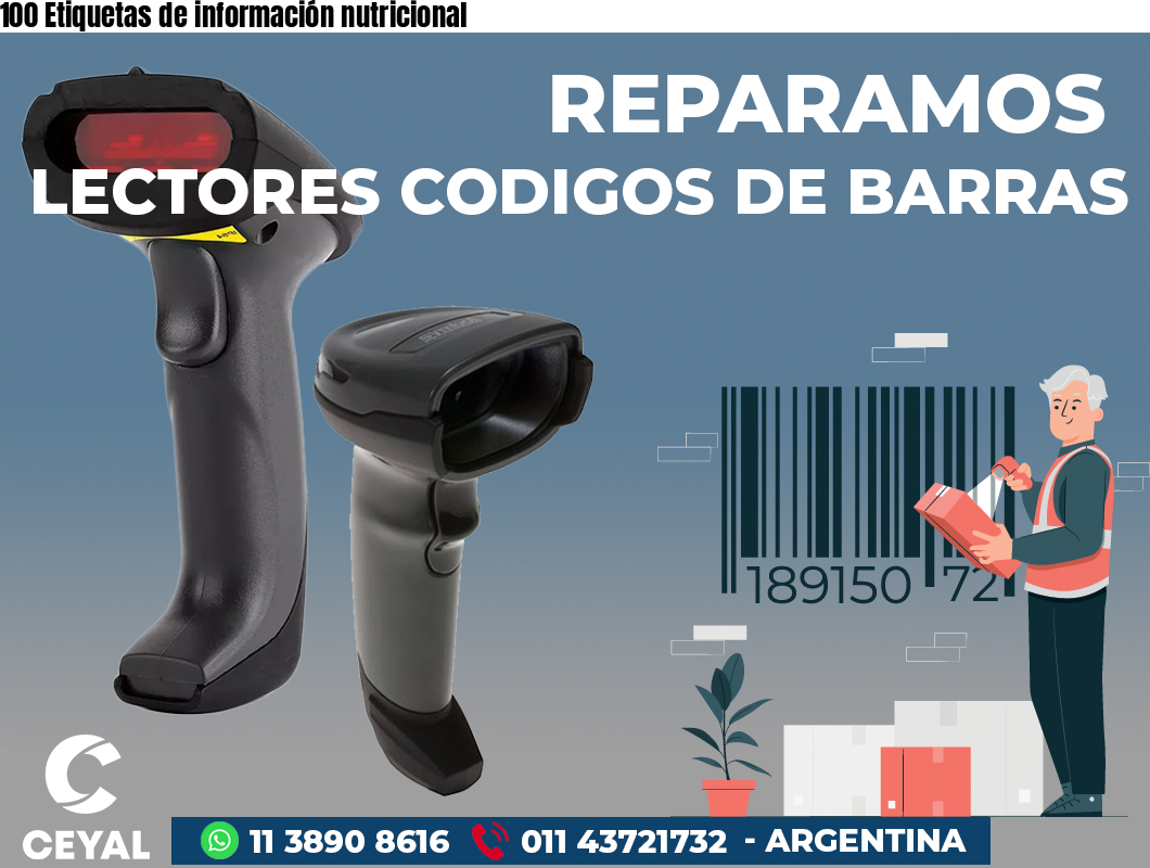 100 Etiquetas de información nutricional