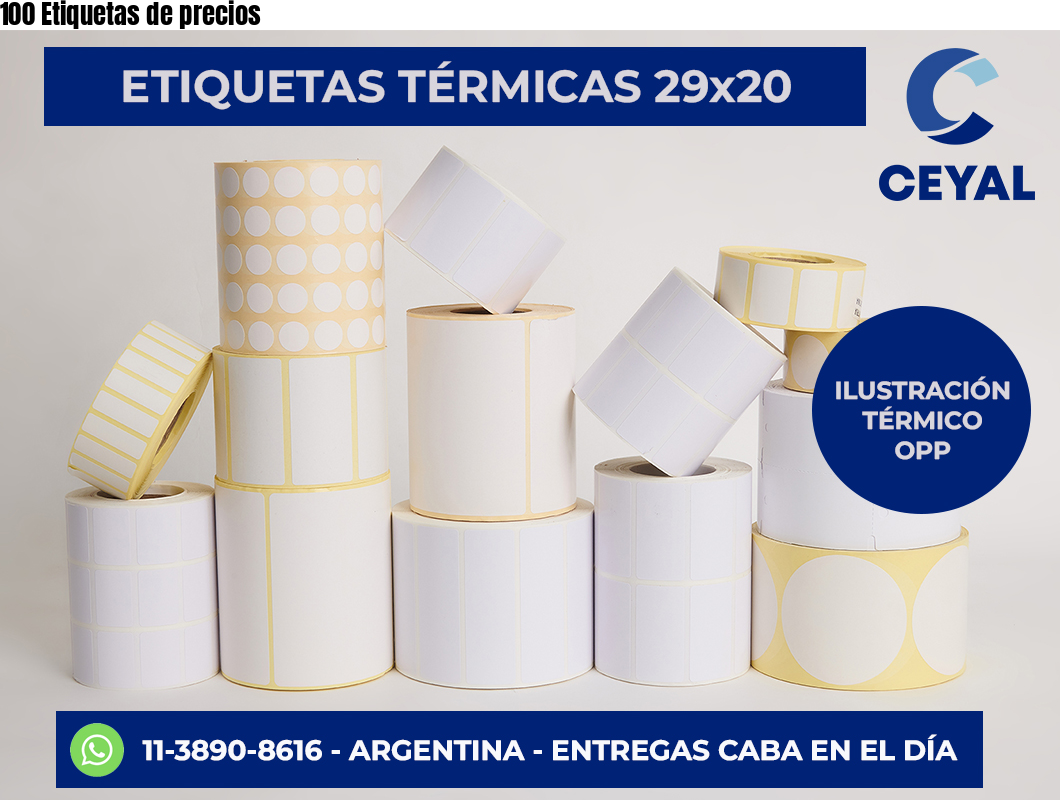 100 Etiquetas de precios