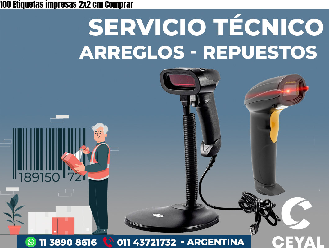 100 Etiquetas impresas 2x2 cm Comprar