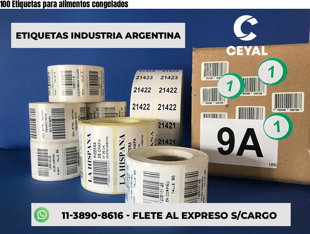 100 Etiquetas para alimentos congelados