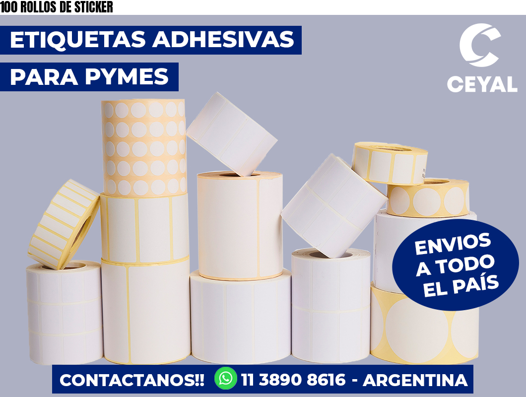 100 ROLLOS DE STICKER