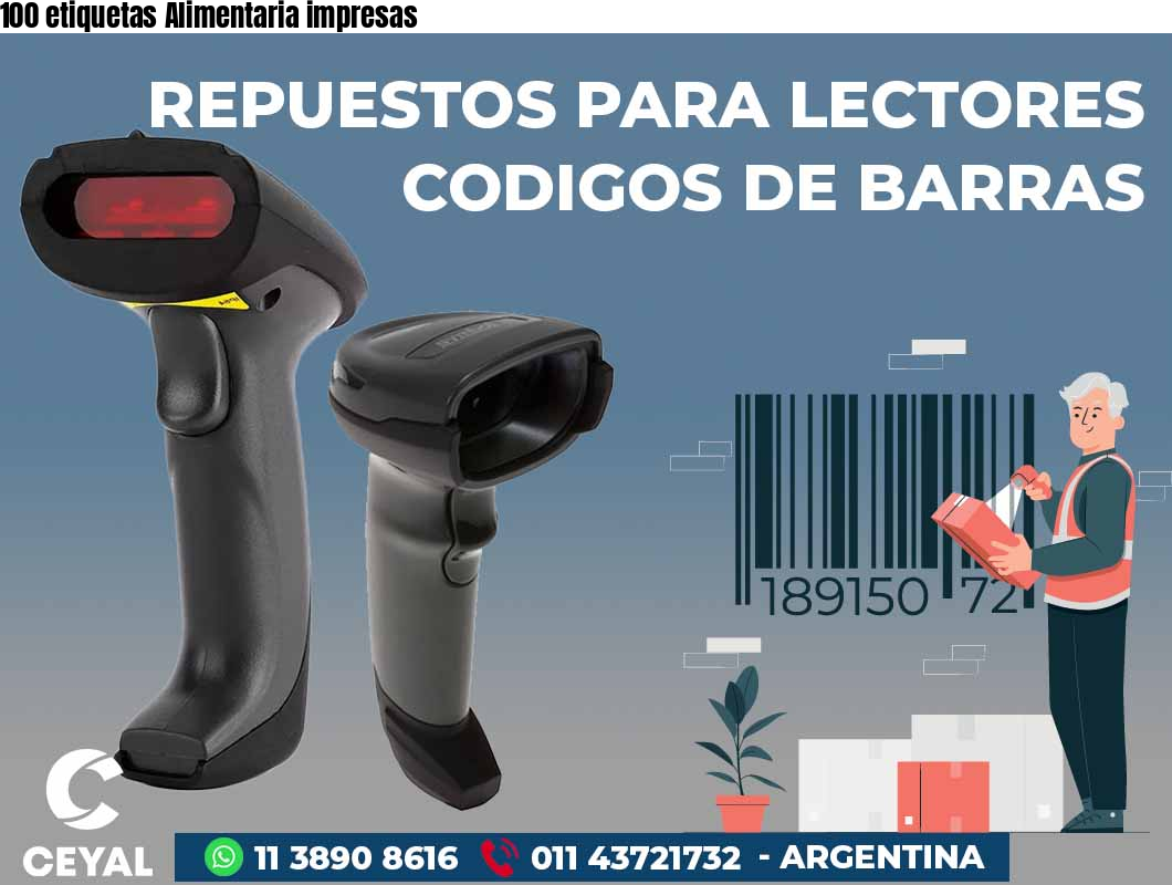 100 etiquetas Alimentaria impresas