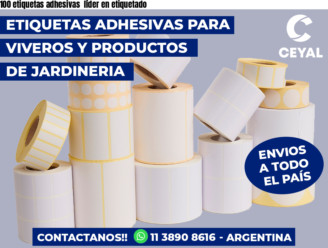 100 etiquetas adhesivas  líder en etiquetado