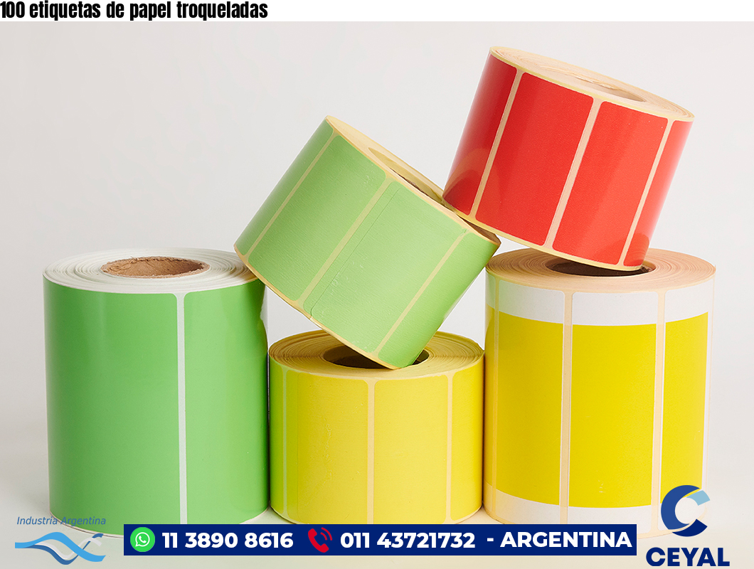 100 etiquetas de papel troqueladas