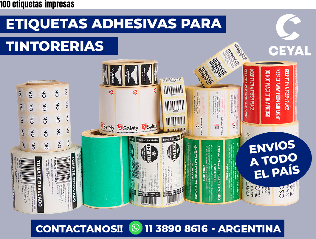 100 etiquetas impresas