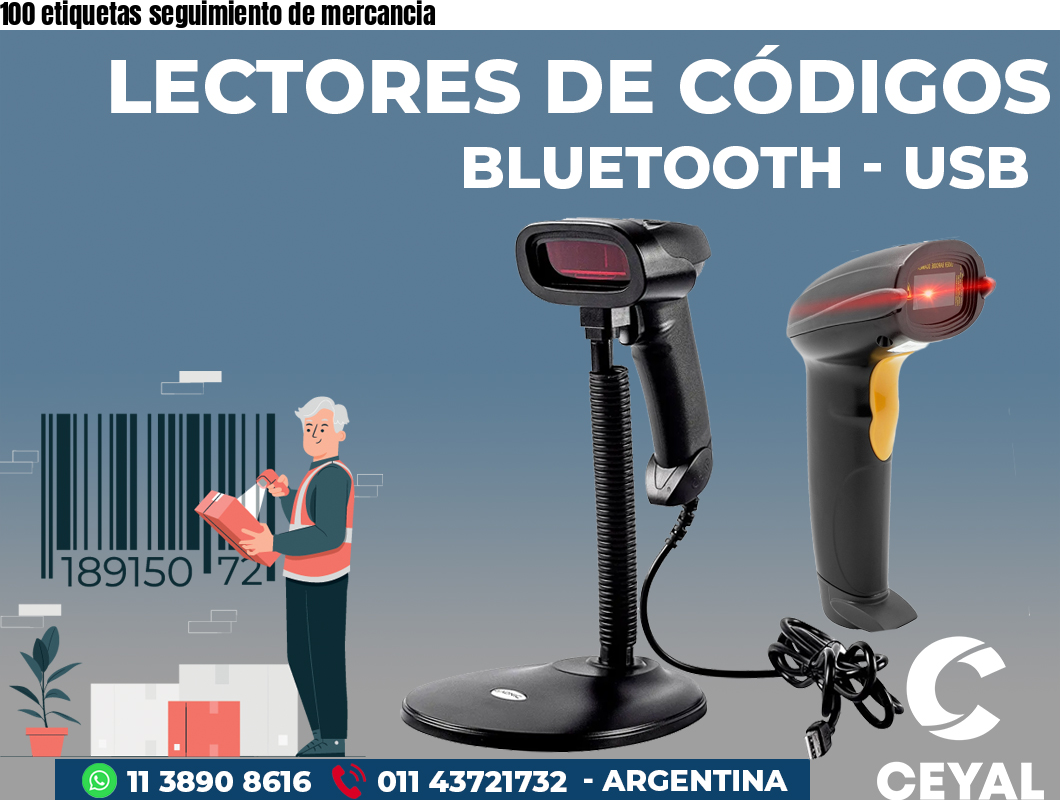 100 etiquetas seguimiento de mercancia