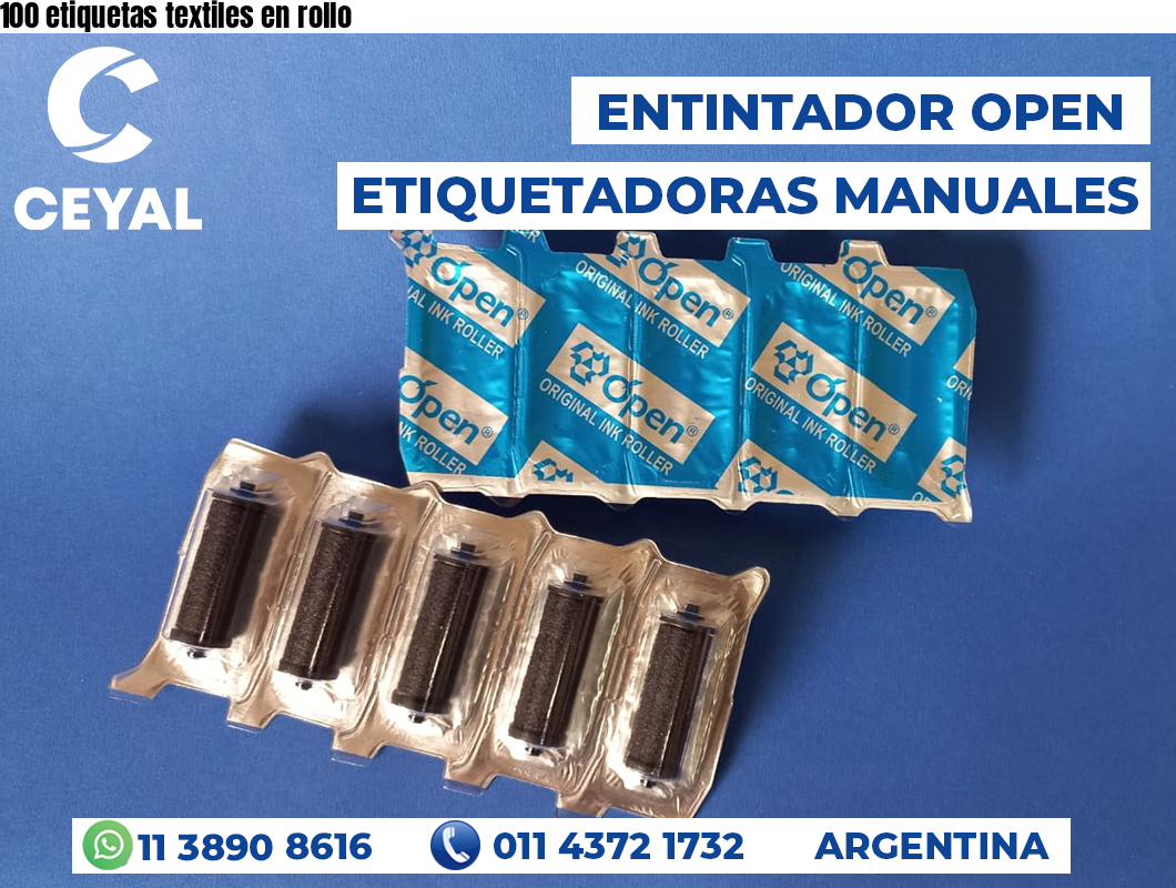 100 etiquetas textiles en rollo