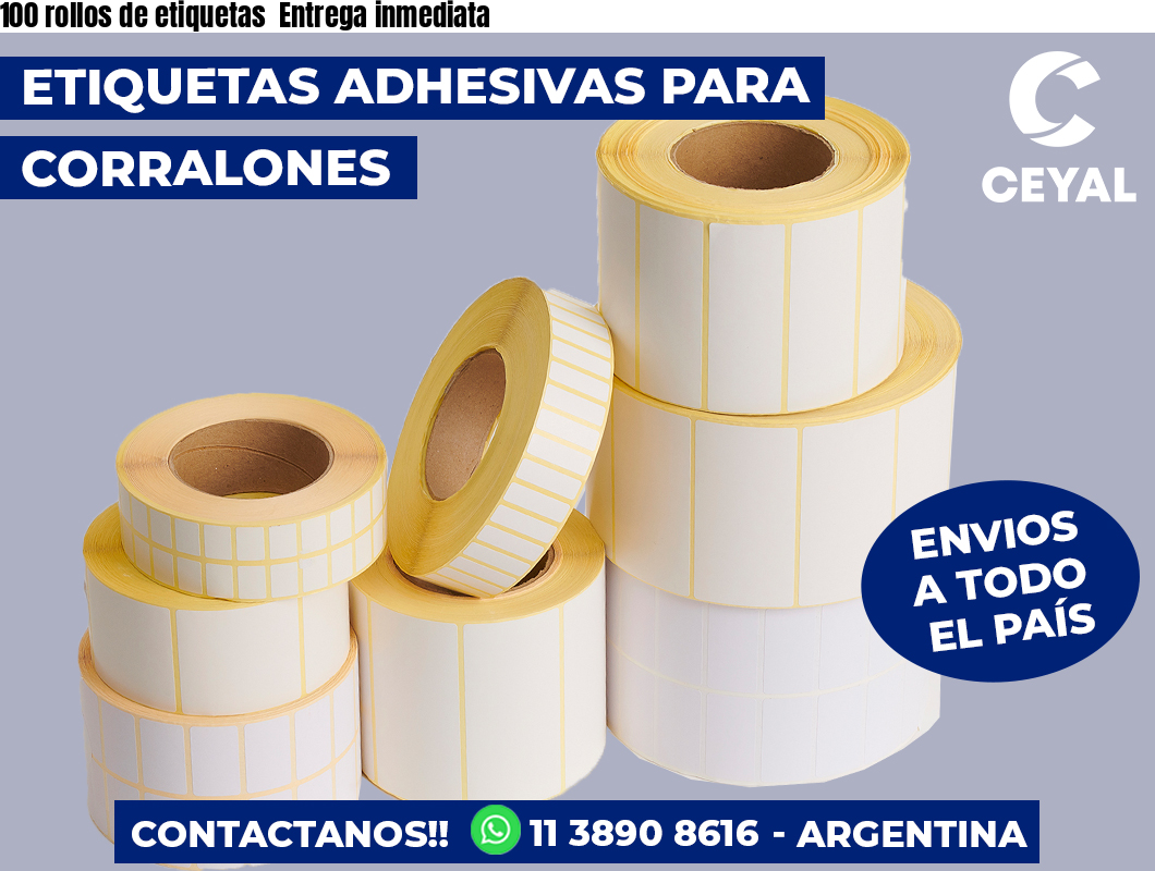100 rollos de etiquetas Entrega inmediata