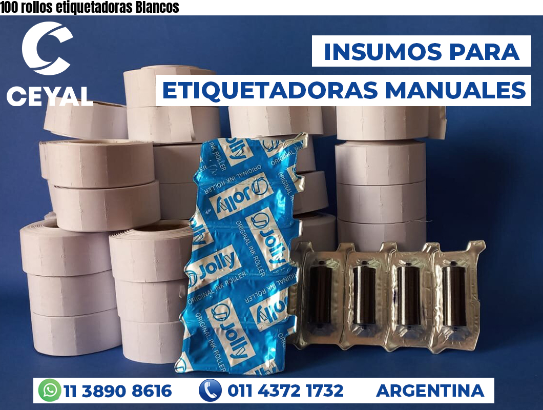 100 rollos etiquetadoras Blancos