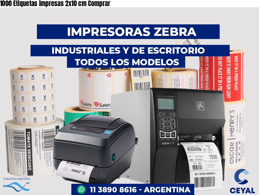 1000 Etiquetas impresas 2x10 cm Comprar