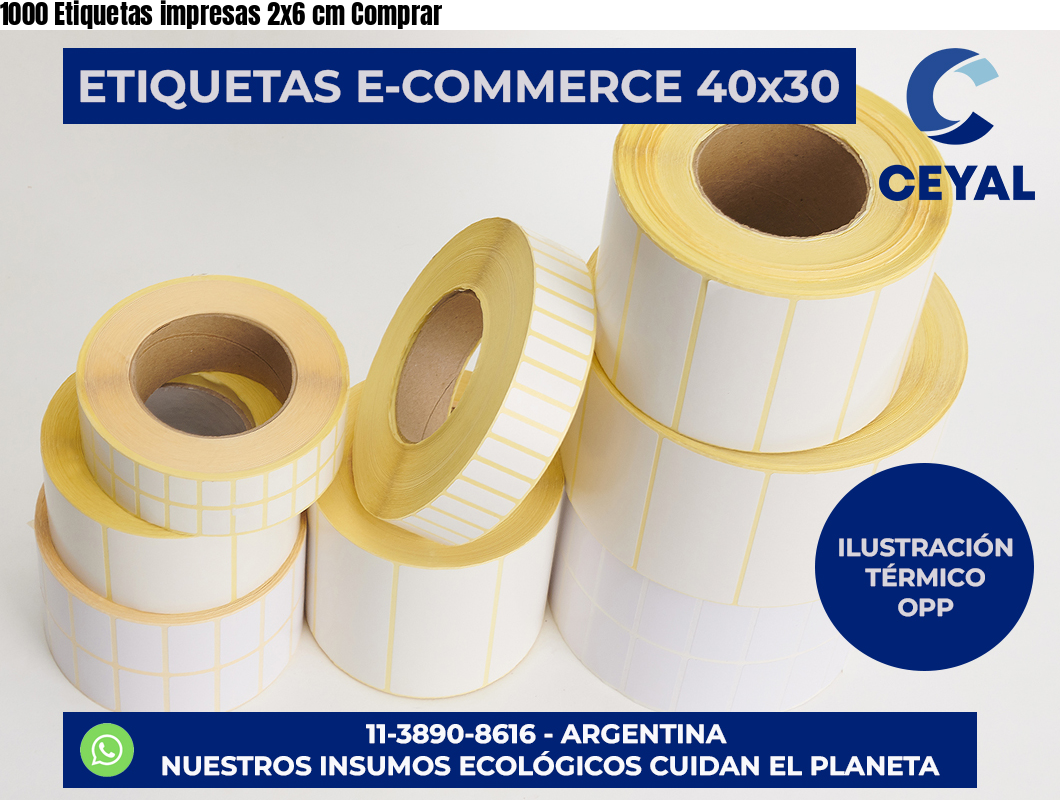1000 Etiquetas impresas 2×6 cm Comprar