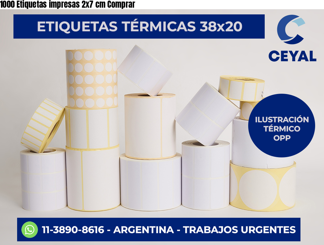 1000 Etiquetas impresas 2×7 cm Comprar