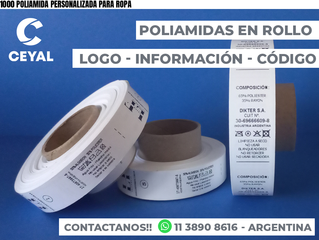 1000 POLIAMIDA PERSONALIZADA PARA ROPA