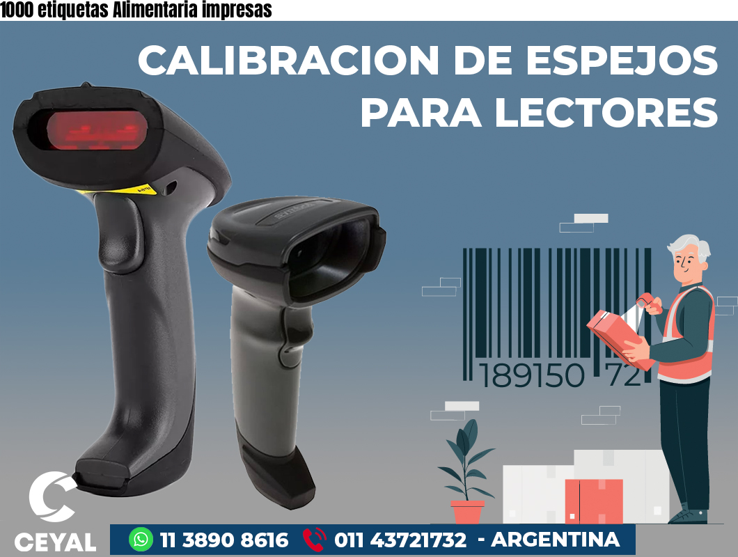 1000 etiquetas Alimentaria impresas