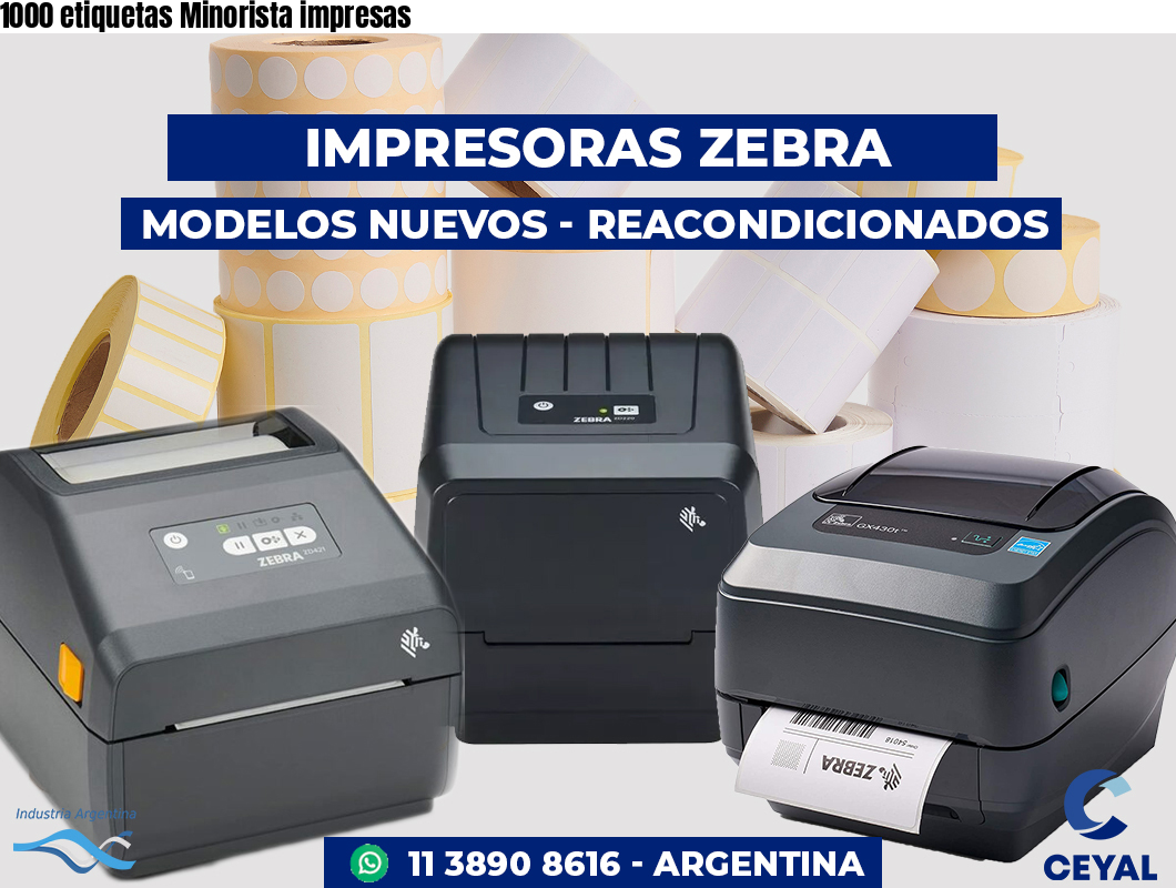 1000 etiquetas Minorista impresas