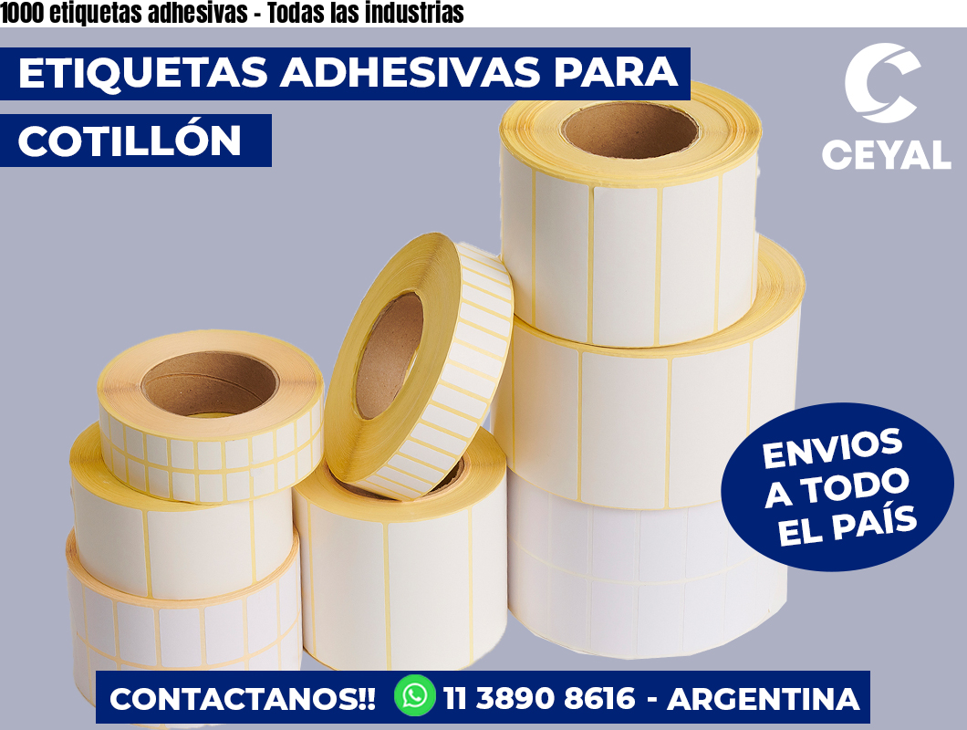 1000 etiquetas adhesivas - Todas las industrias