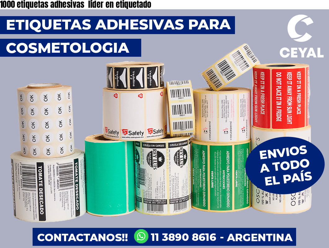 1000 etiquetas adhesivas  líder en etiquetado