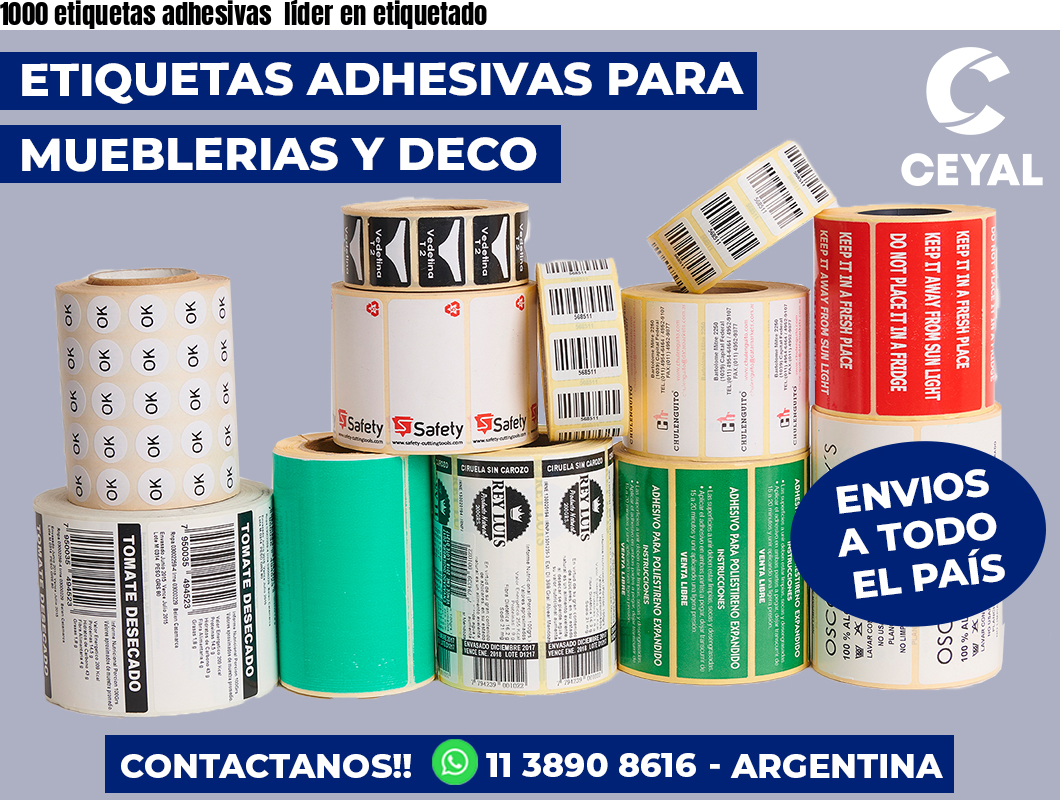 1000 etiquetas adhesivas  líder en etiquetado