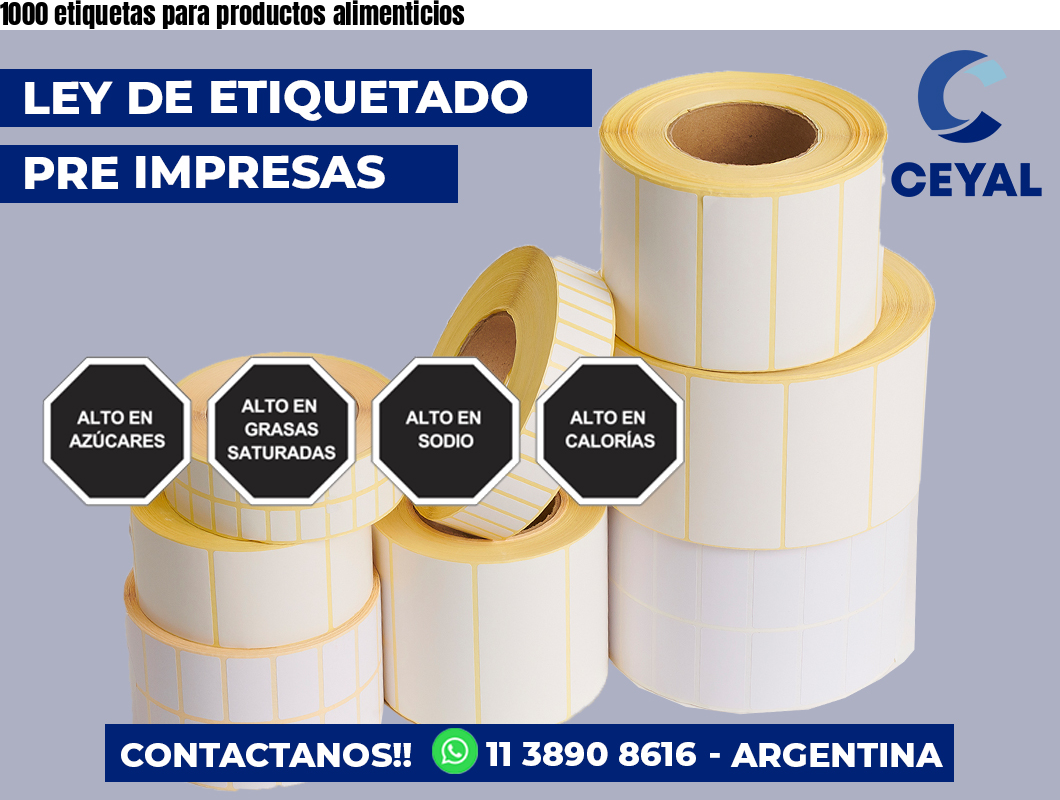 1000 etiquetas para productos alimenticios