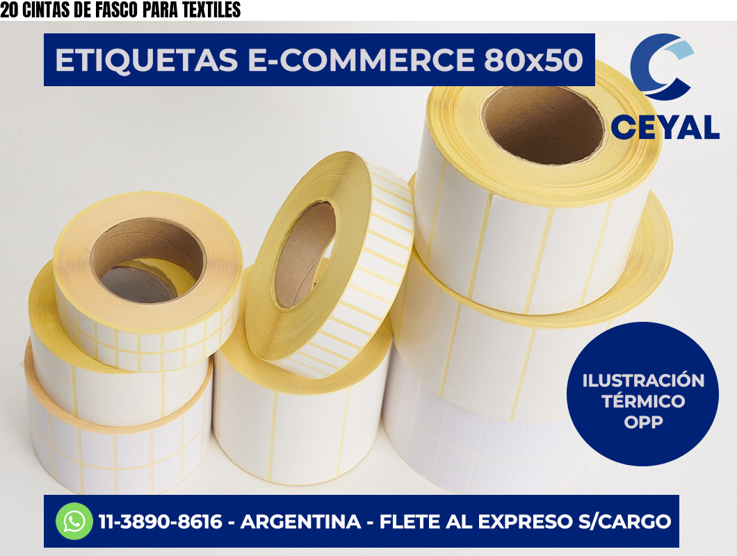 20 CINTAS DE FASCO PARA TEXTILES