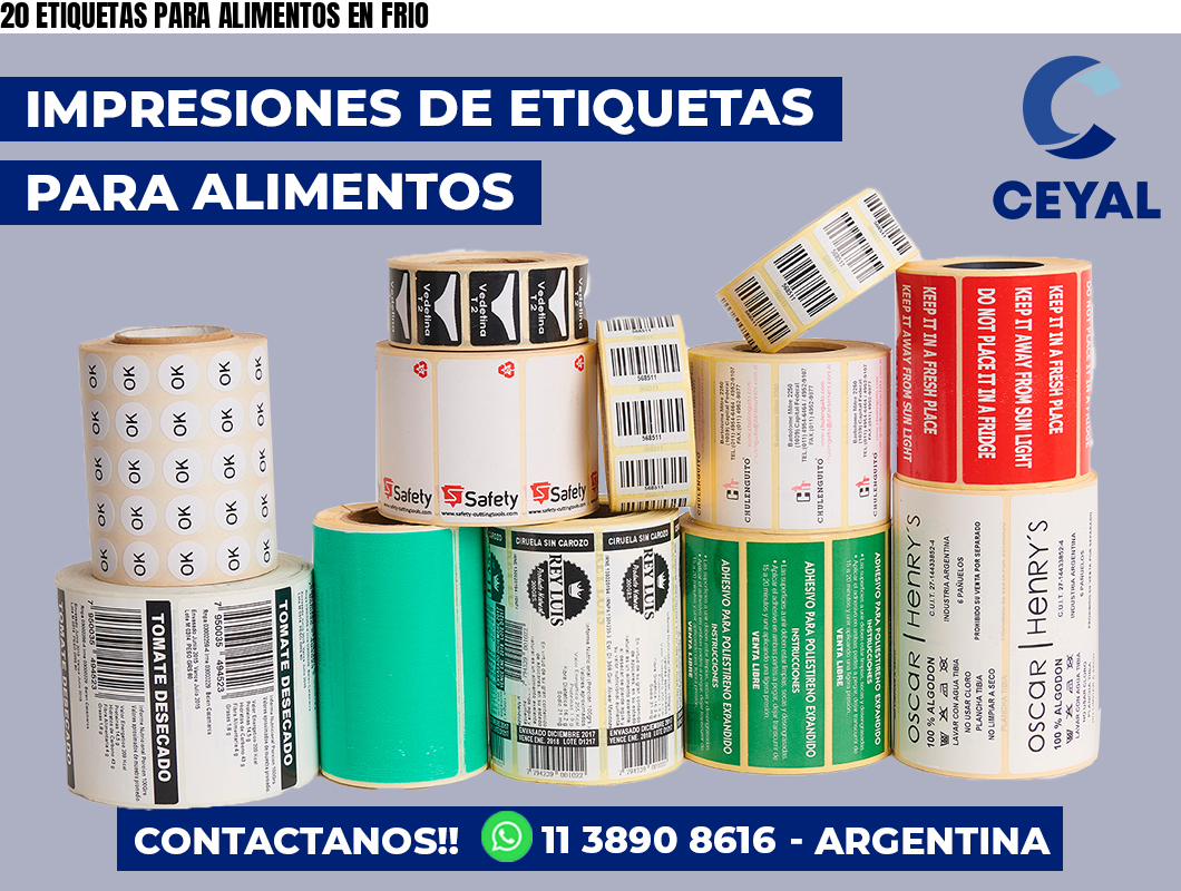 20 ETIQUETAS PARA ALIMENTOS EN FRIO