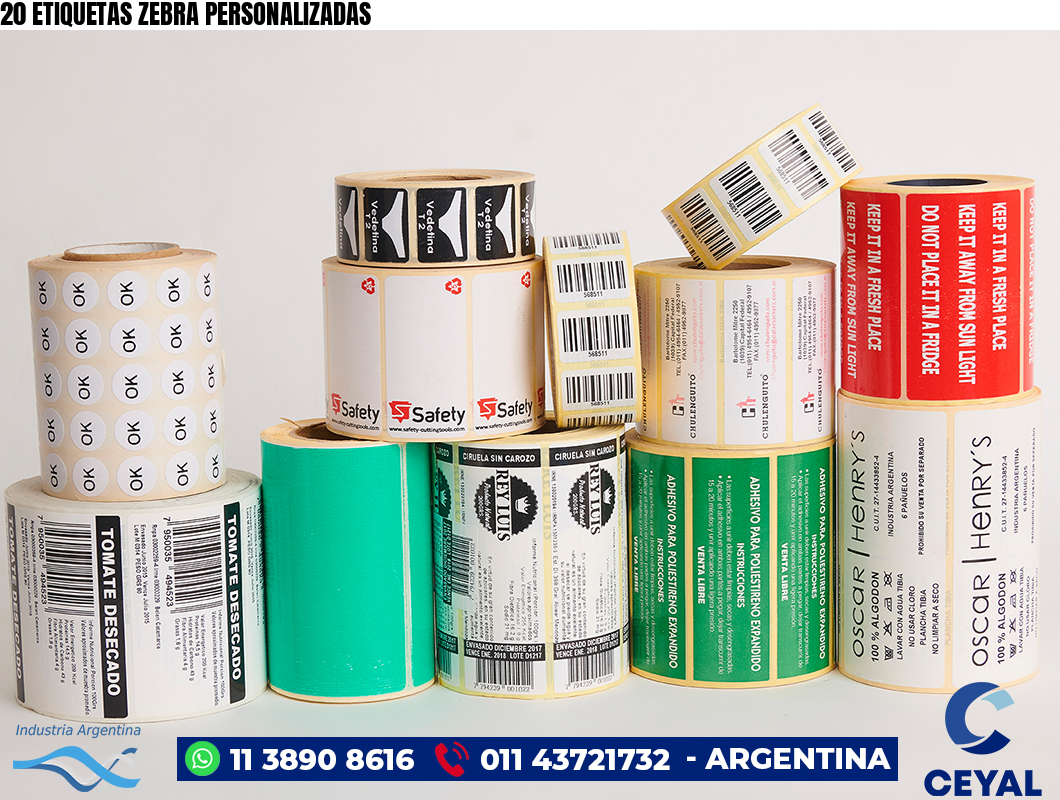 20 ETIQUETAS ZEBRA PERSONALIZADAS